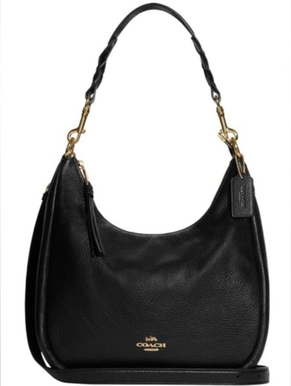 Coach Black Pebbled Leather Hobo with Gold Hardware - Picture 11 of 12